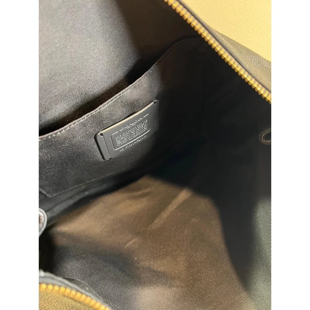 Coach Black F1381-F28966 Hobo Bag Leather Gold Hardware Logo Emblem - Picture 11 of 13